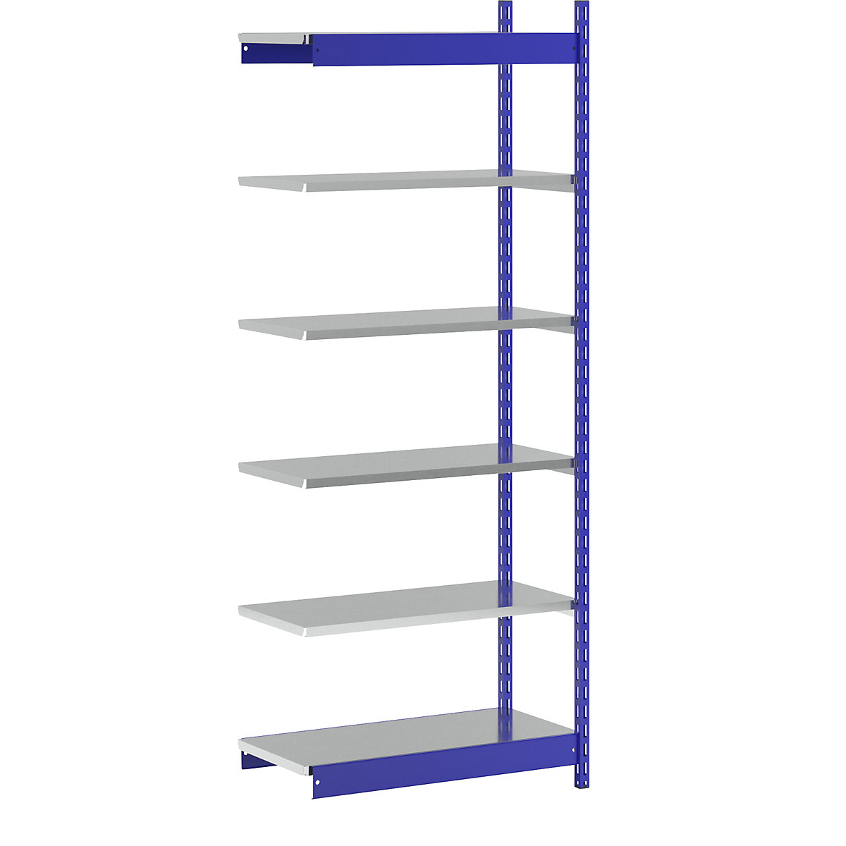Stabil-Steckregal, einseitig hofe, Regalhöhe 2500 mm, blau/verzinkt, Bodenbreite 1025 mm, Anbauregal, Breite x Tiefe 1025 x 500 mm-8