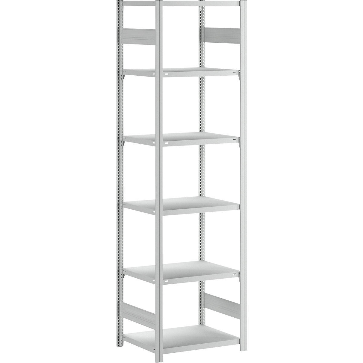 Steckregal, Bauart leicht eurokraft pro, doppelseitig, HxBxT 2500 x 750 x 600 mm, grau, Grundregal-2