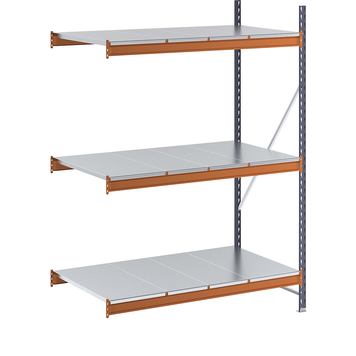 Weitspannregal, Feldlast 1600 kg, mit Stahlblechböden, HxBxT 2000 x 1400 x 800 mm, Anbauregal-5