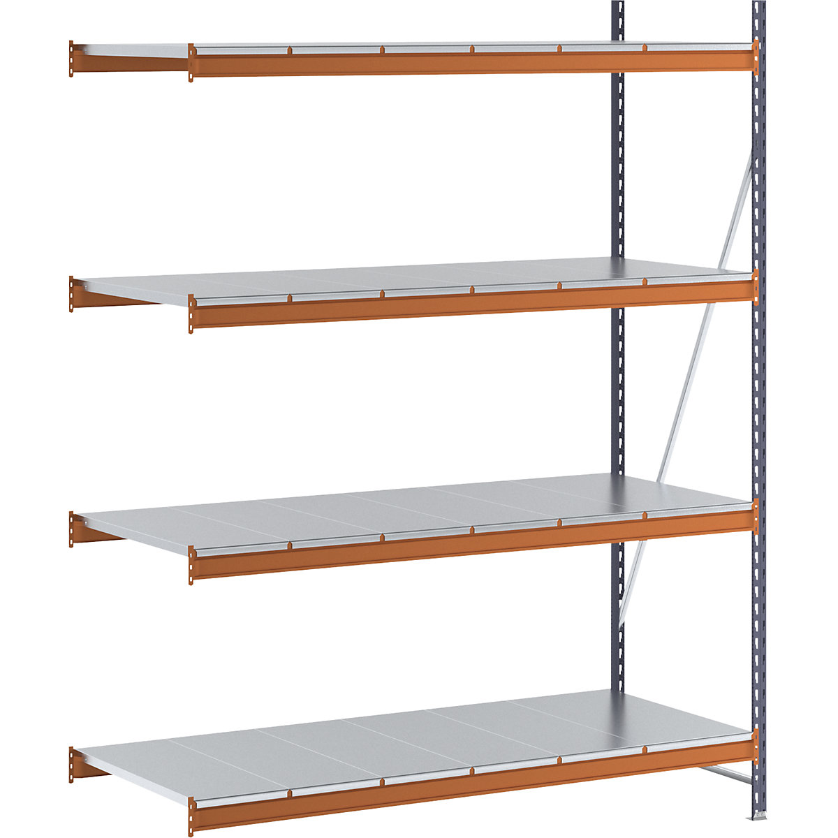 Weitspannregal, Feldlast 1600 kg, mit Stahlblechböden, HxBxT 2500 x 1900 x 800 mm, Anbauregal-7