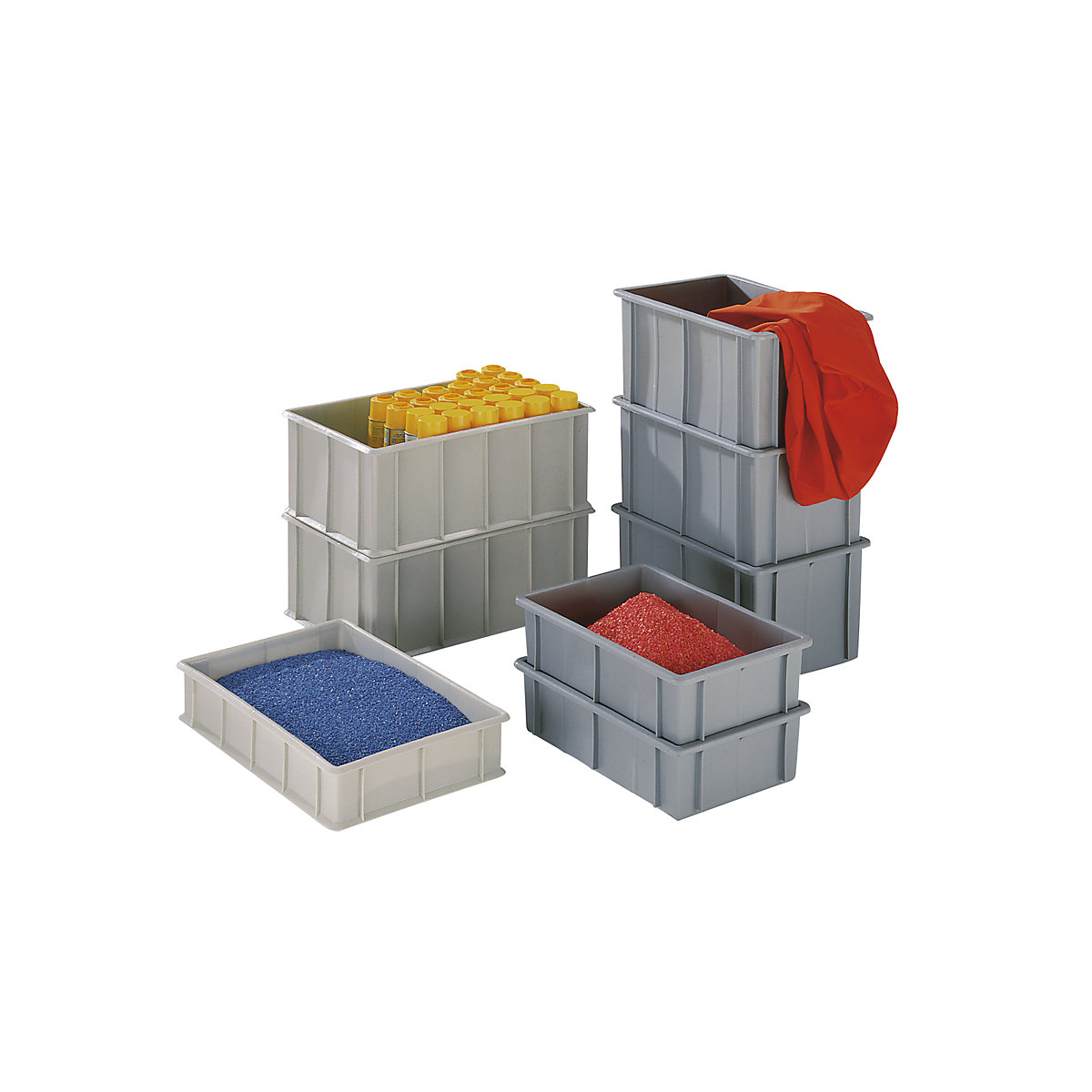 Stapelkasten aus Polyethylen, mit Verstärkungsrippen außen mauser (Produktabbildung 2)-1