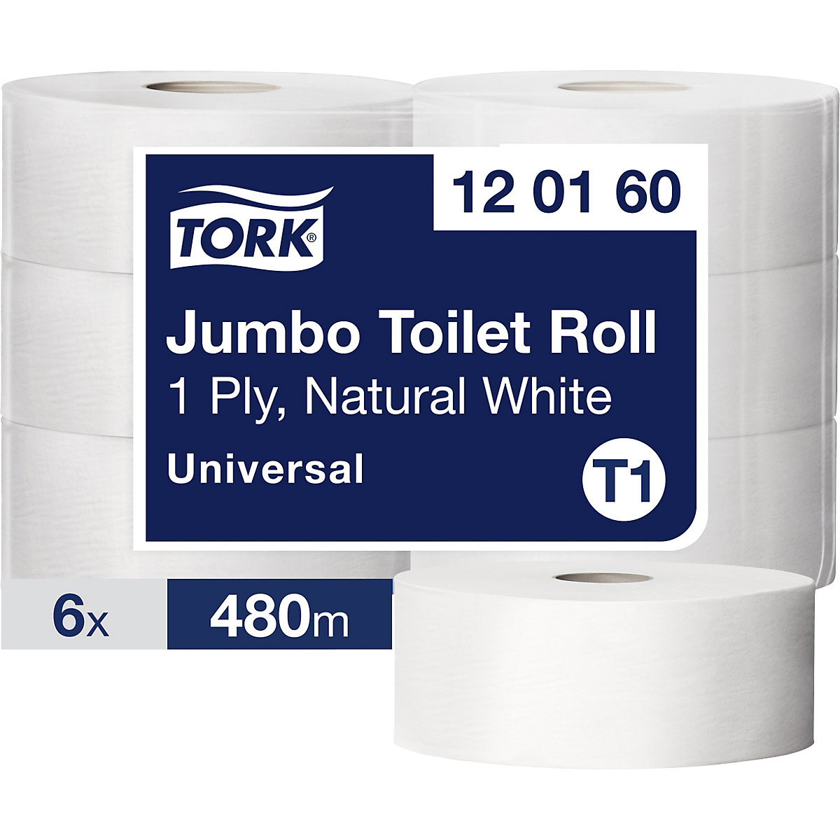 Papel higiénico Jumbo, rollo industrial – TORK (Imagen del producto 3)-2