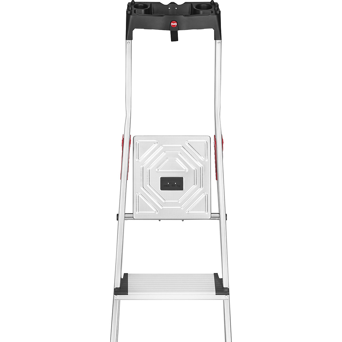 Aluminijasta dvokraka lestev s stopnicami ComfortLine L80 – Hailo (Slika izdelka 2)-1