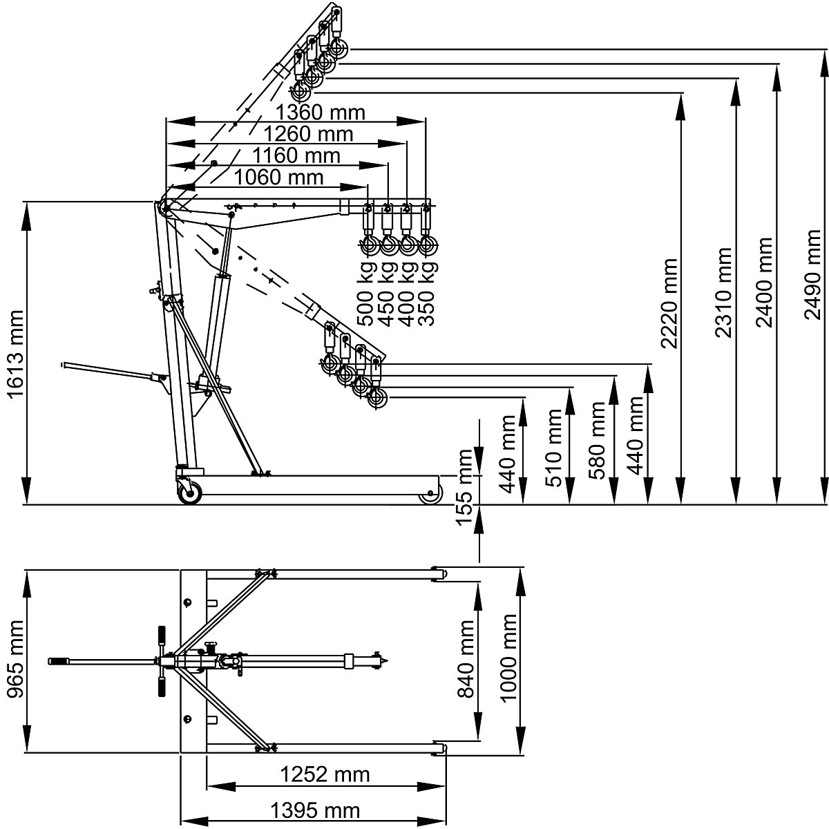 GREY workshop crane – eurokraft basic (Product illustration 10)-9