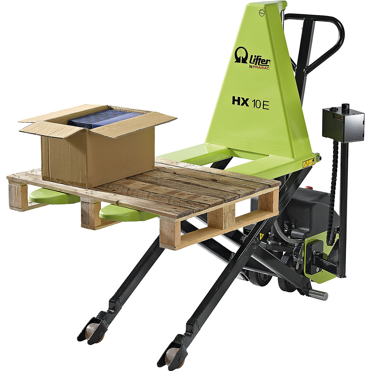 High-lift pallet truck, electro-hydraulic with level adjustment - Pramac