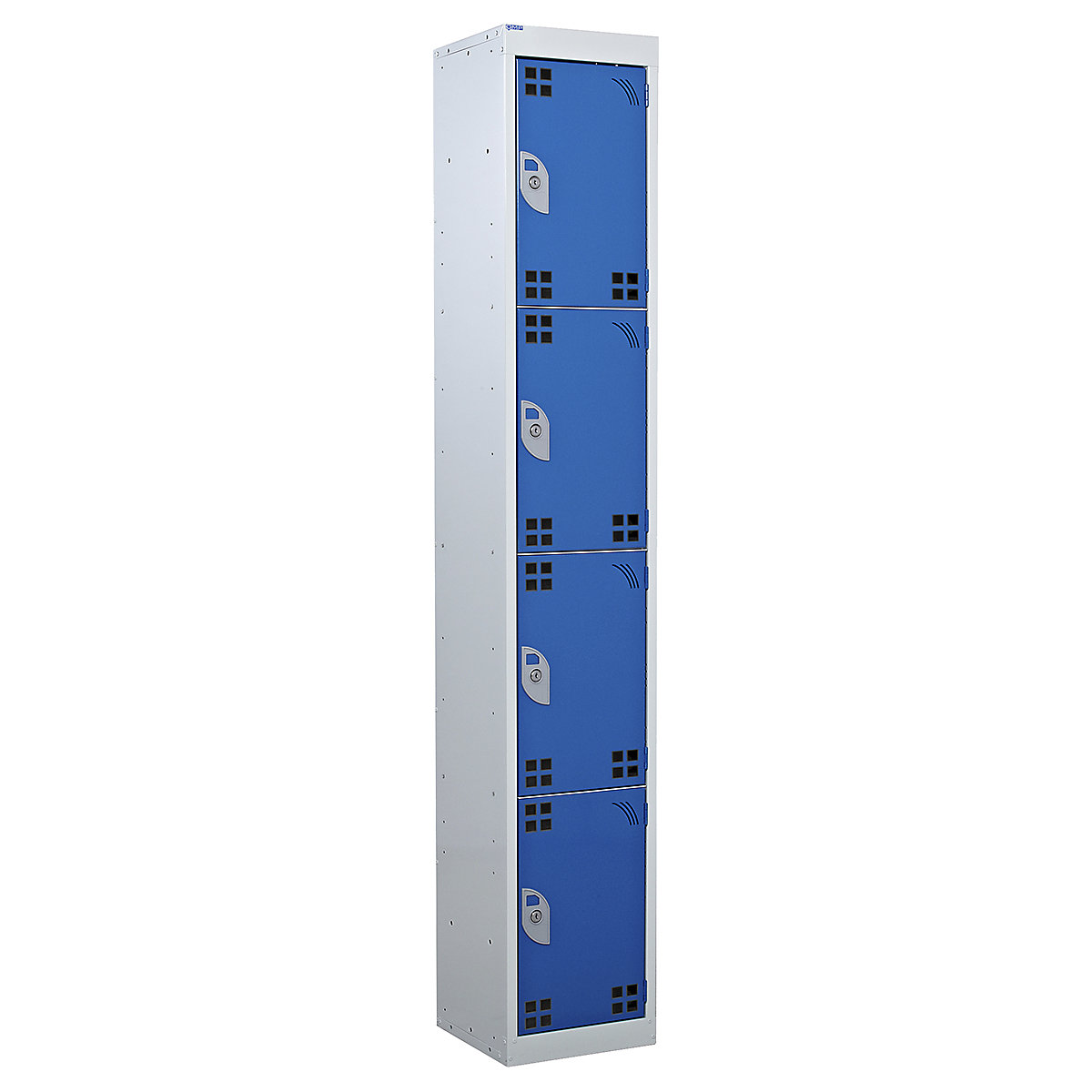 Mercian Tool Charging Lockers, Mercian Tool Charging Lockers, Mercian Tool Charging Lockers | 1800h x 300w x 450d mm | Light Grey Carcass | Dark Blue Door | 6 Compartments-1