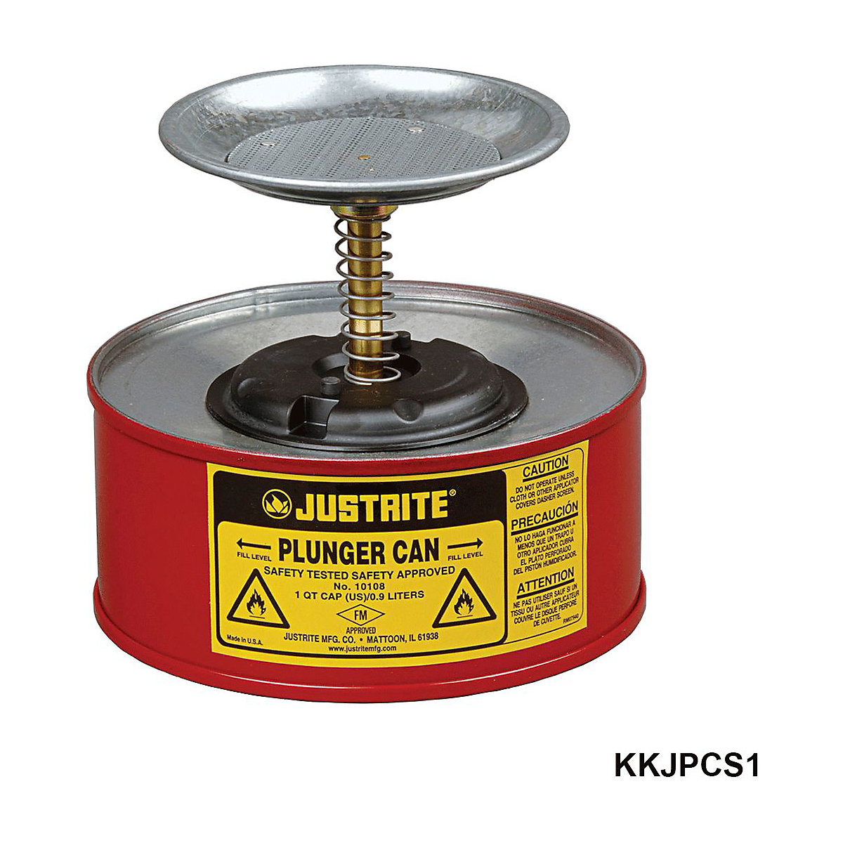 Justrite Solvent Plunger Cans Steel, Justrite Solvent Plunger Cans Steel, Justrite Solvent Plunger Cans Steel | 1 Litre-2