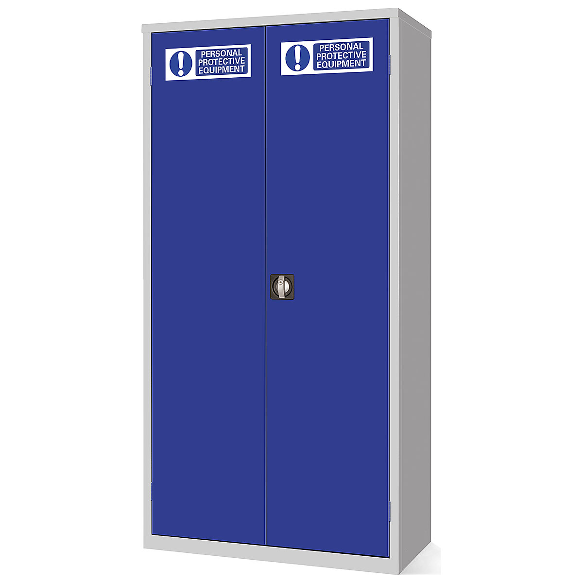 Elite PPE Clothing & Equipment Cabinets, Elite PPE Clothing & Equipment Cabinets, Elite PPE General Storage Cabinet | 1830h x 915w x 457d mm | Cam Lock | Dark Blue Doors | 3 Adjustable Shelves-0