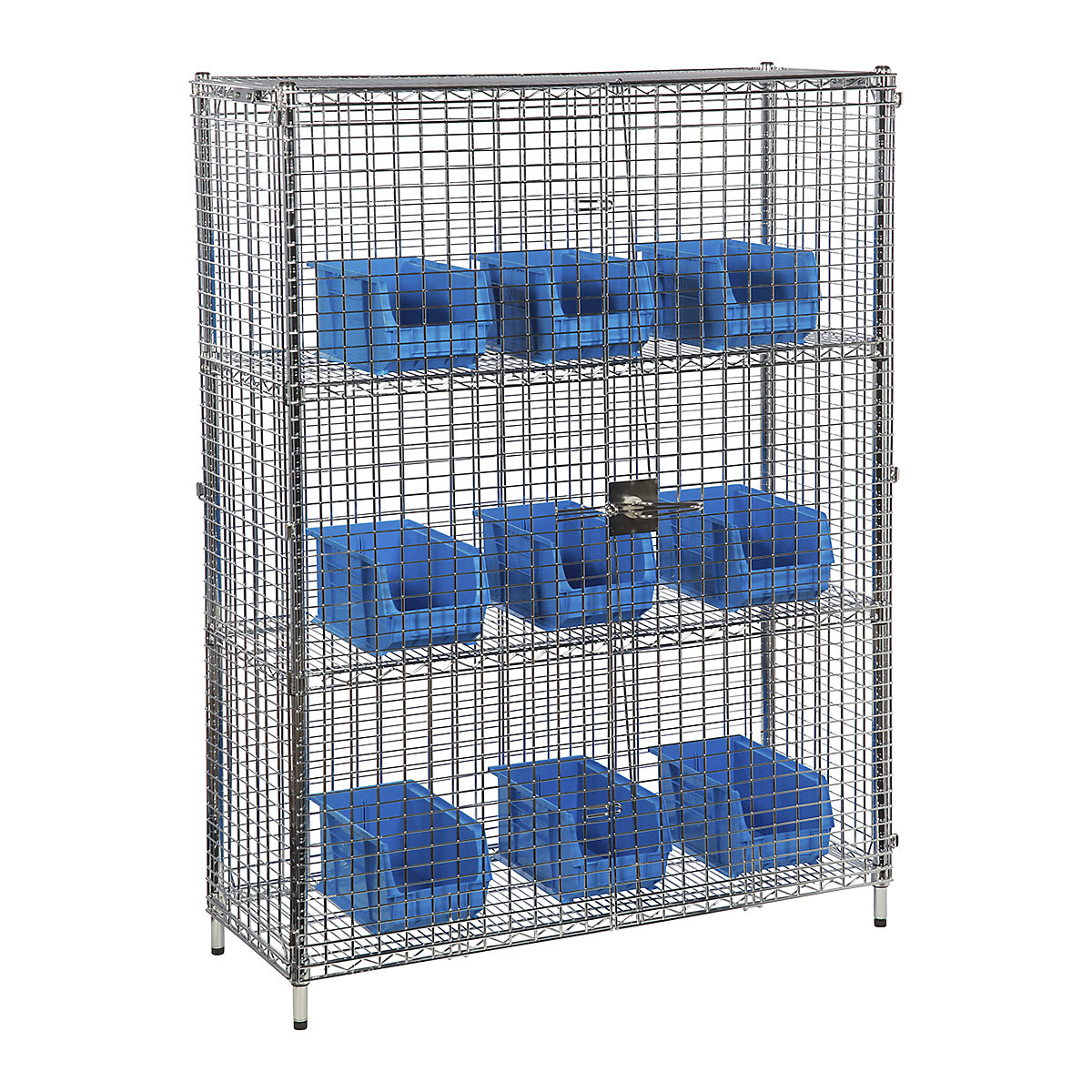 Eclipse Chrome Wire Security Cages, Eclipse Chrome Wire Security Cages, Eclipse Static Silver Grey Epoxy Wire Security Cages | 1625h x 1220w x 610d mm | 3 Shelves | 900KG UDL-0
