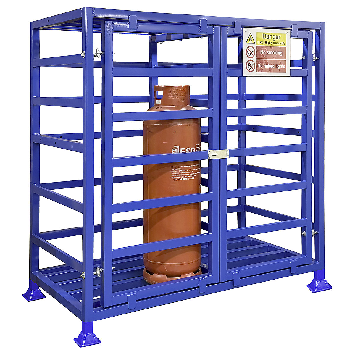 Gas Cylinder Cages, Gas Cylinder Cages, Gas Cylinder Cage | 1820h x 1820w x 980mm | With Central Divider | Blue-5