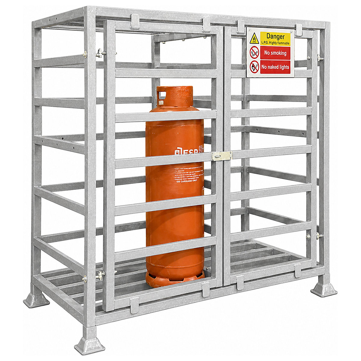 Gas Cylinder Cages, Gas Cylinder Cages, Gas Cylinder Cage | 1820h x 1820w x 980mm | With Central Divider | Galvanised-9