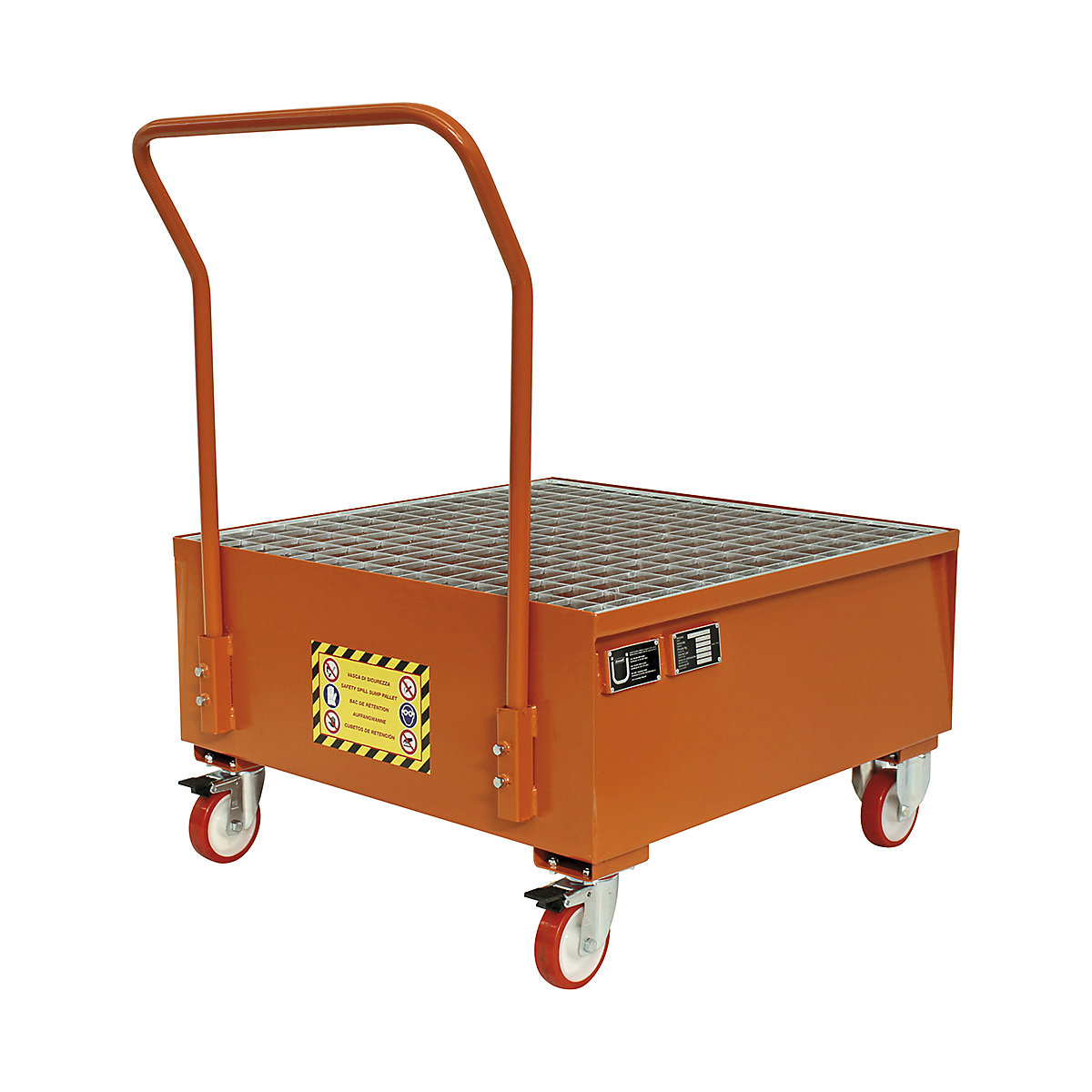SALL Bunded Trolley, SALL Bunded Trolley, SALL Bunded Trolley | Orange | Transports 2 x 200L Drums-0