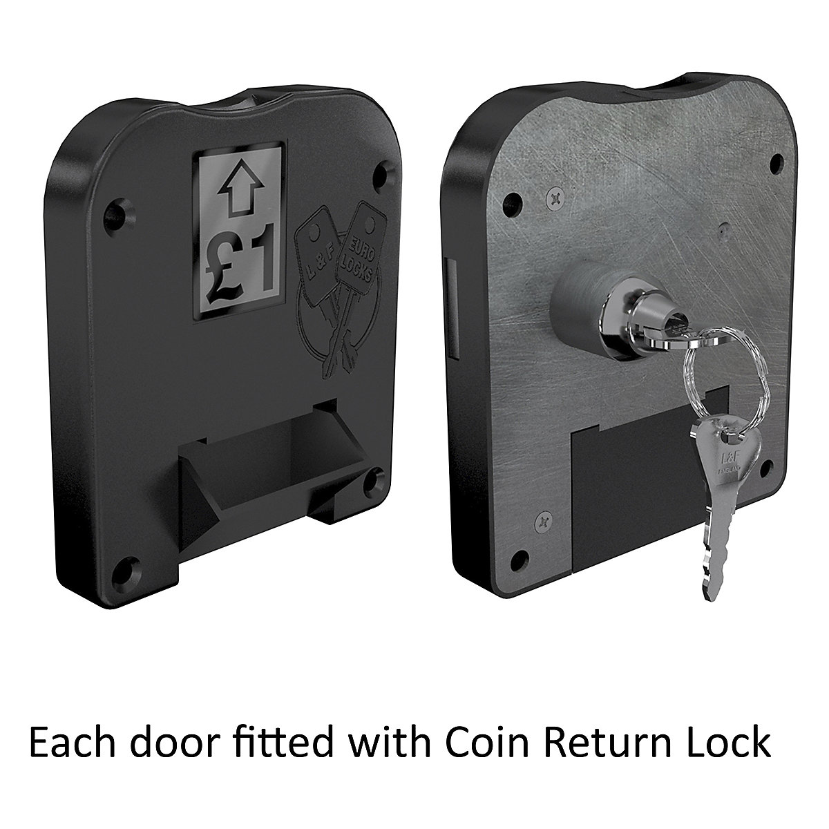 Pure Prime Sloping Top Coin Return Lockers | Pearl Silver Bioshell (Product illustration 3)-2
