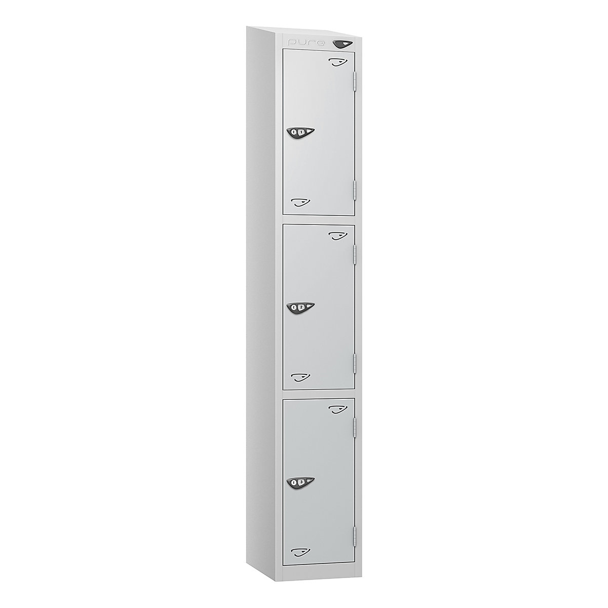 Pure Prime Sloping Top Coin Return Lockers | Pearl Silver Bioshell
