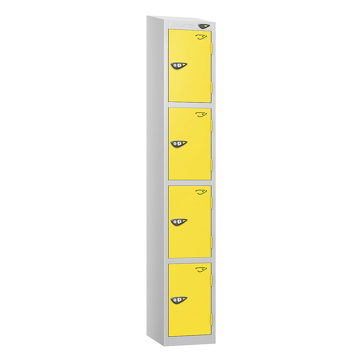 Pure Prime Sloping Top Coin Return Lockers | Pearl Silver Bioshell