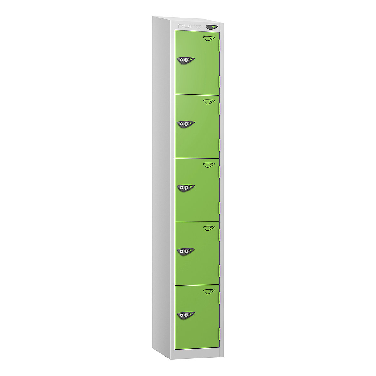 Pure Prime Sloping Top Coin Return Lockers | Pearl Silver Bioshell