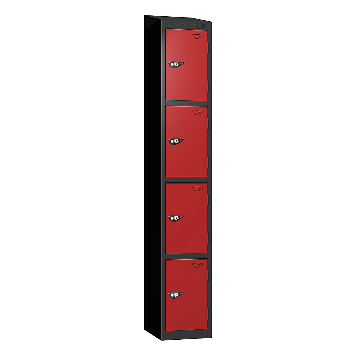 Pure Prime Sloping Top Metal Lockers | Jet Black Bioshell