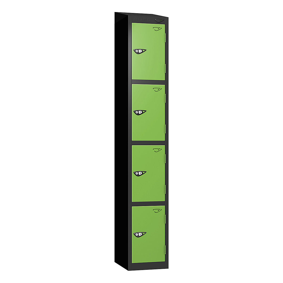 Pure Prime Sloping Top Metal Lockers | Jet Black Bioshell