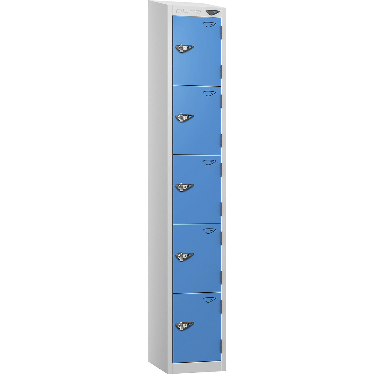 Pure Prime Sloping Top Metal Lockers | Pearl Silver Bioshell