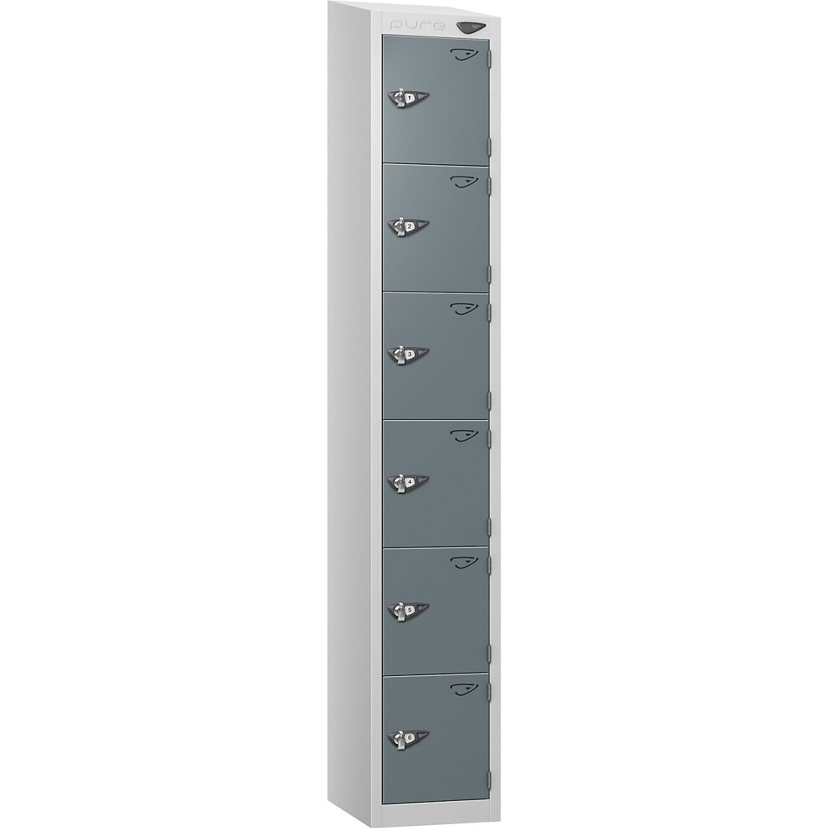Pure Prime Sloping Top Metal Lockers | Pearl Silver Bioshell