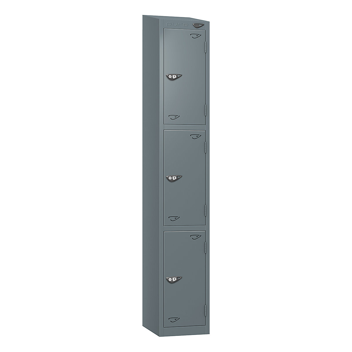 Pure Prime Sloping Top Metal Lockers | Slate Grey Bioshell