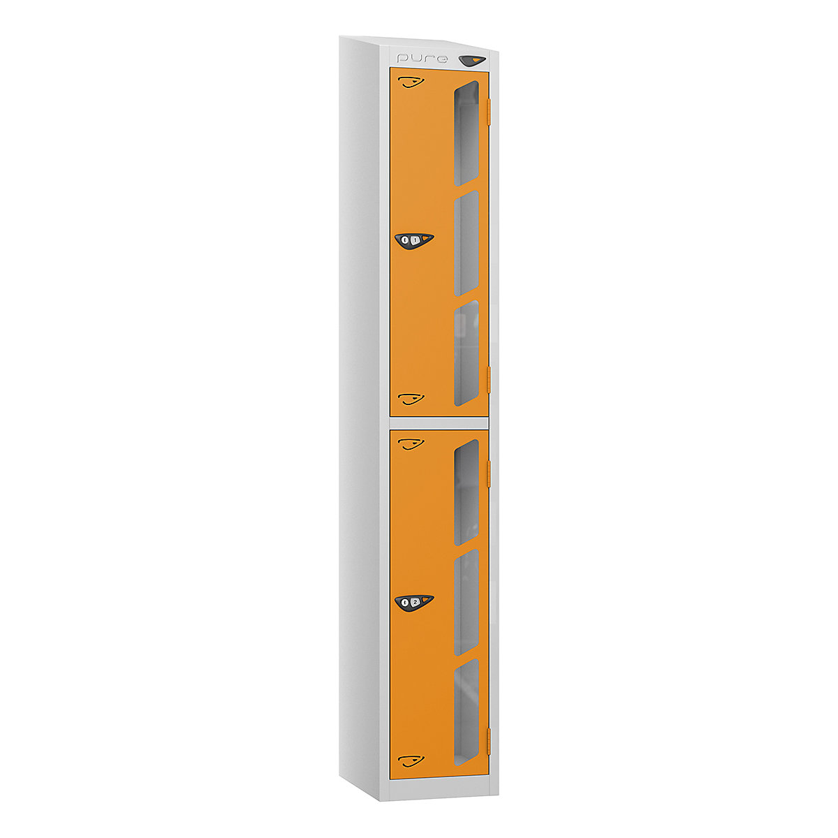 Pure Style Sloping Top Vision Panel Locker | Pearl Silver Bioshell (Product illustration 5)-4