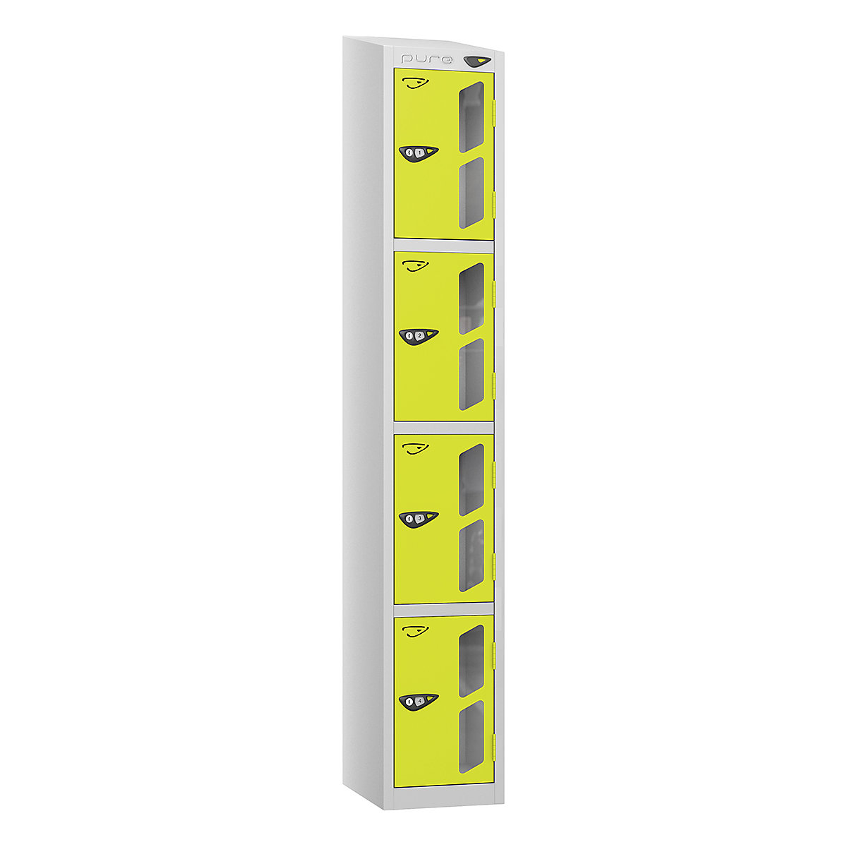 Pure Style Sloping Top Vision Panel Locker | Pearl Silver Bioshell (Product illustration 7)-6