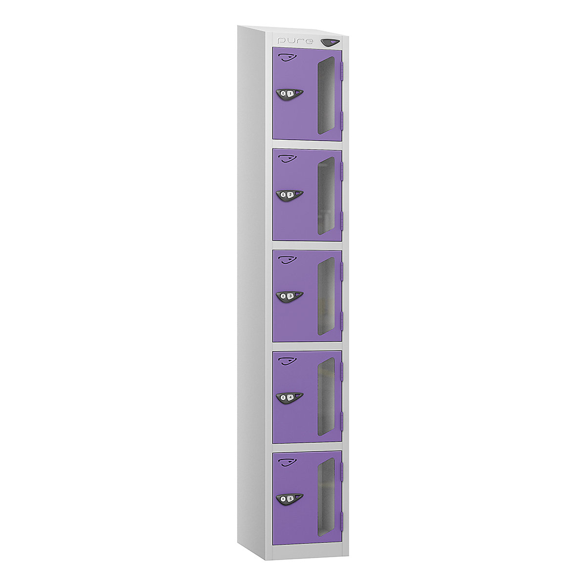 Pure Style Sloping Top Vision Panel Locker | Pearl Silver Bioshell (Product illustration 8)-7