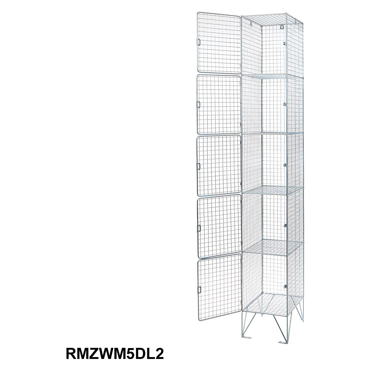 Zinc Wire Mesh Five Door Lockers, Zinc Wire Mesh Five Door Lockers, Zinc Wire Mesh Five Door Locker | 1980h x 305w x 380d mm | Single-1