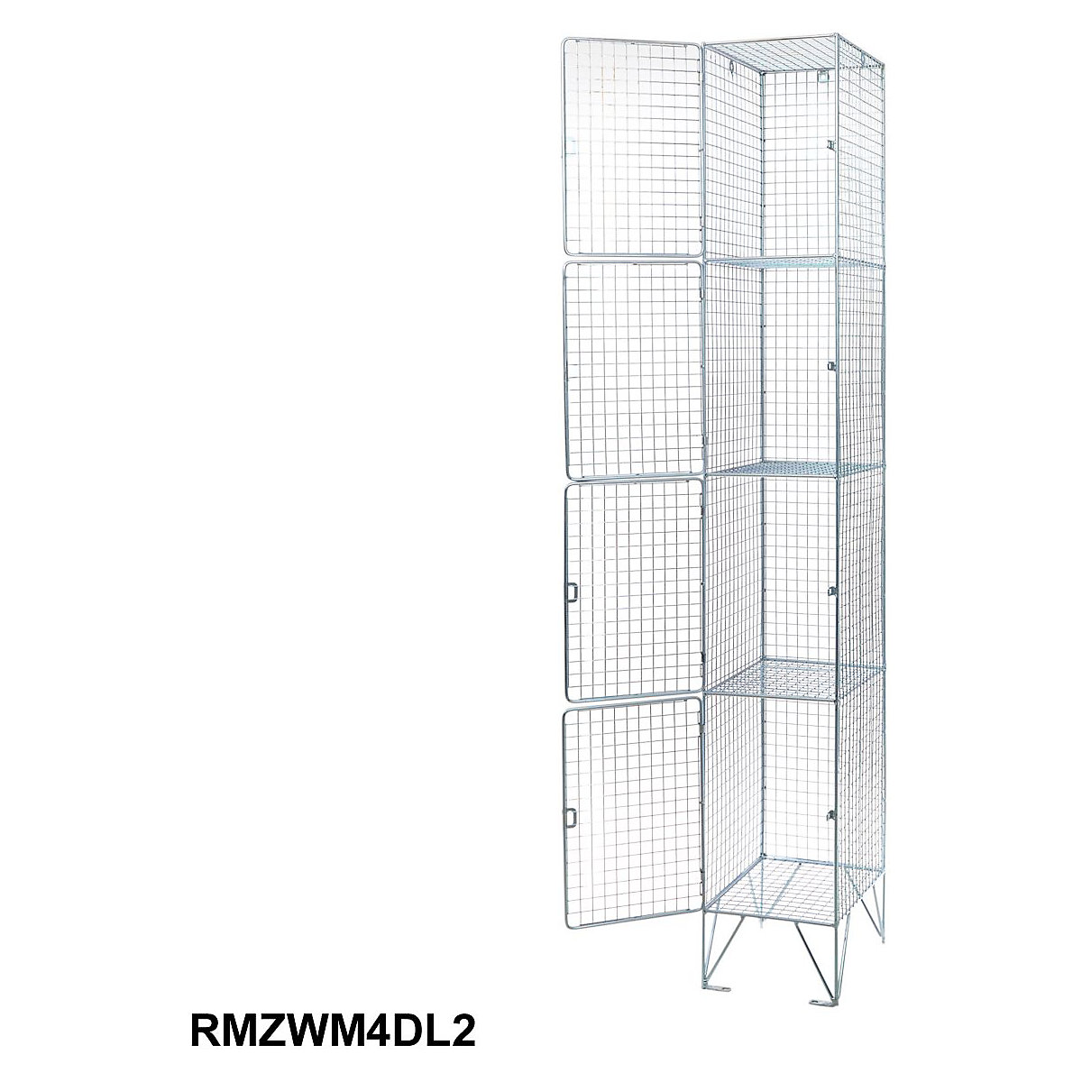 Zinc Wire Mesh Four Door Lockers (Product illustration 2)-1
