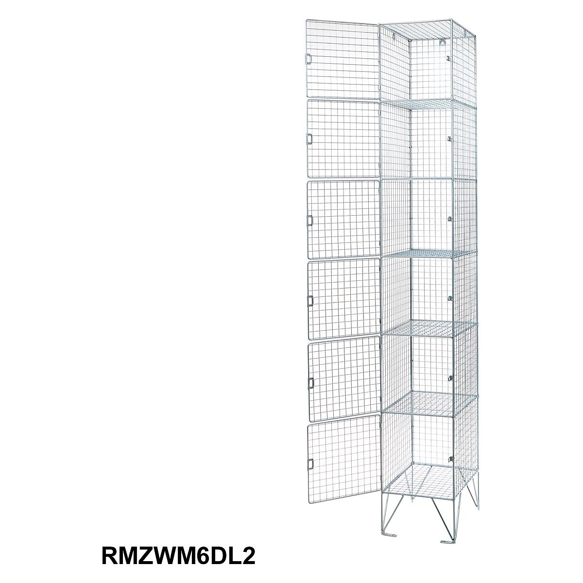 Zinc Wire Mesh Six Door Lockers (Product illustration 2)-1