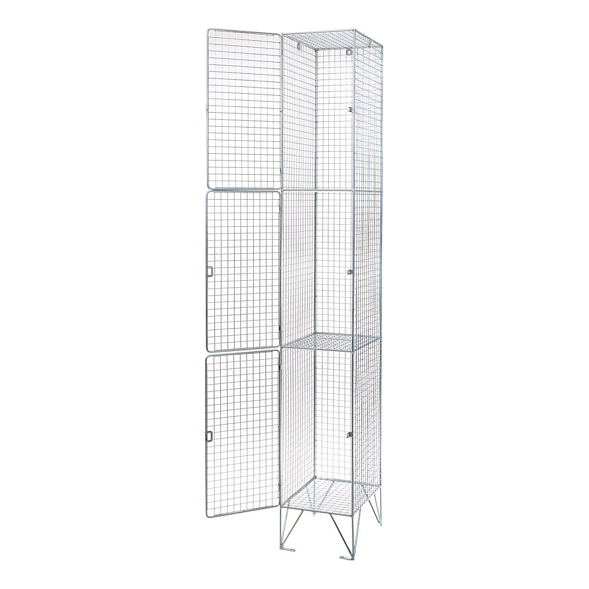 Zinc Wire Mesh Three Door Lockers, Zinc Wire Mesh Three Door Lockers, Zinc Wire Mesh Three Door Locker | 1980h x 305w x 380d mm | Single-0