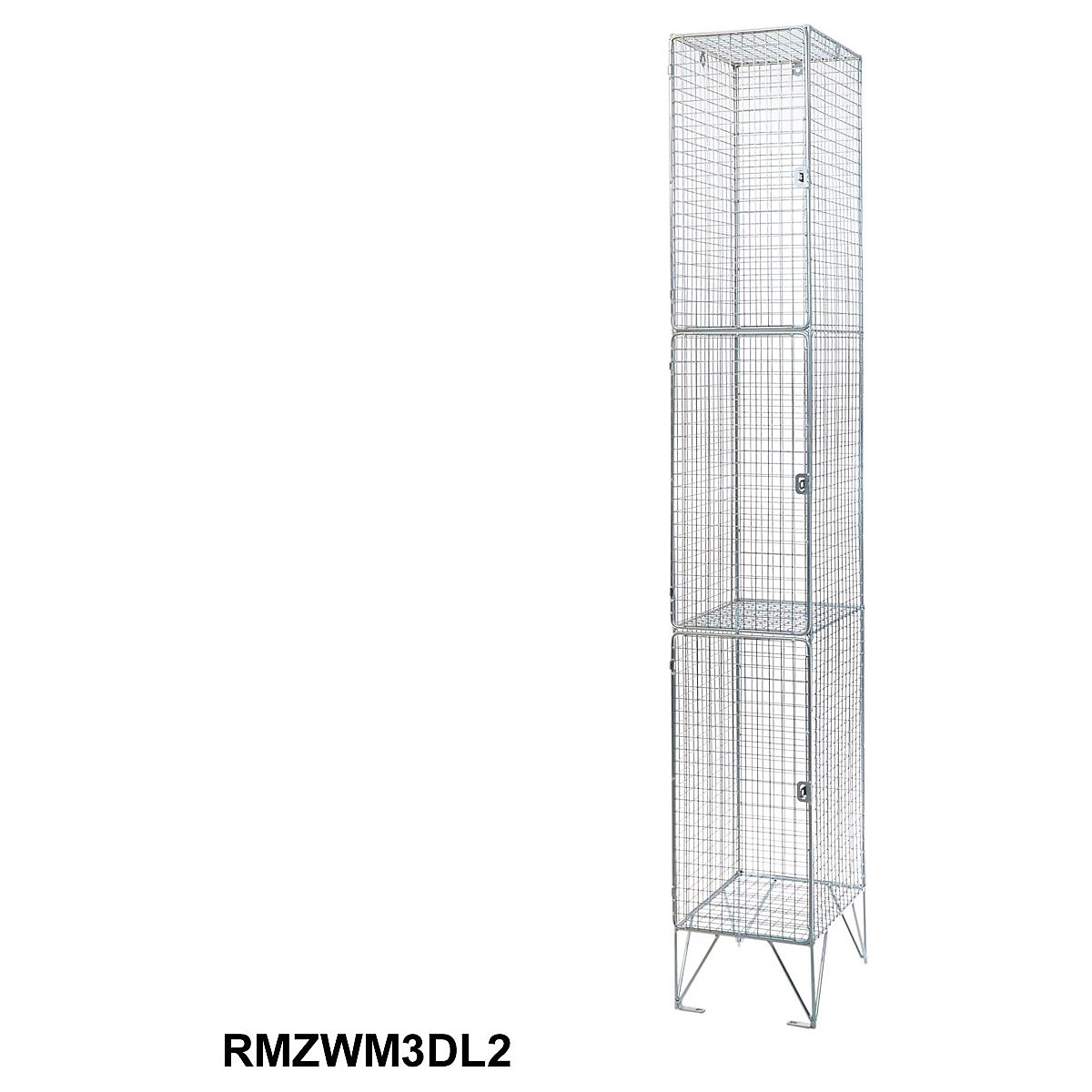 Zinc Wire Mesh Three Door Lockers (Product illustration 3)-2