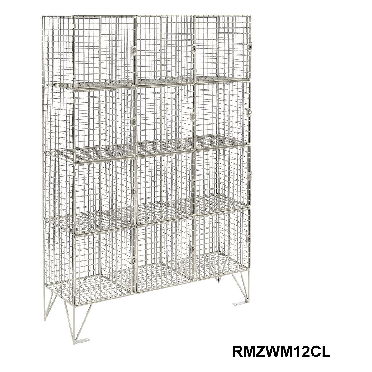 Zinc Wire Mesh Twelve Compartment Lockers (Product illustration 2)-1