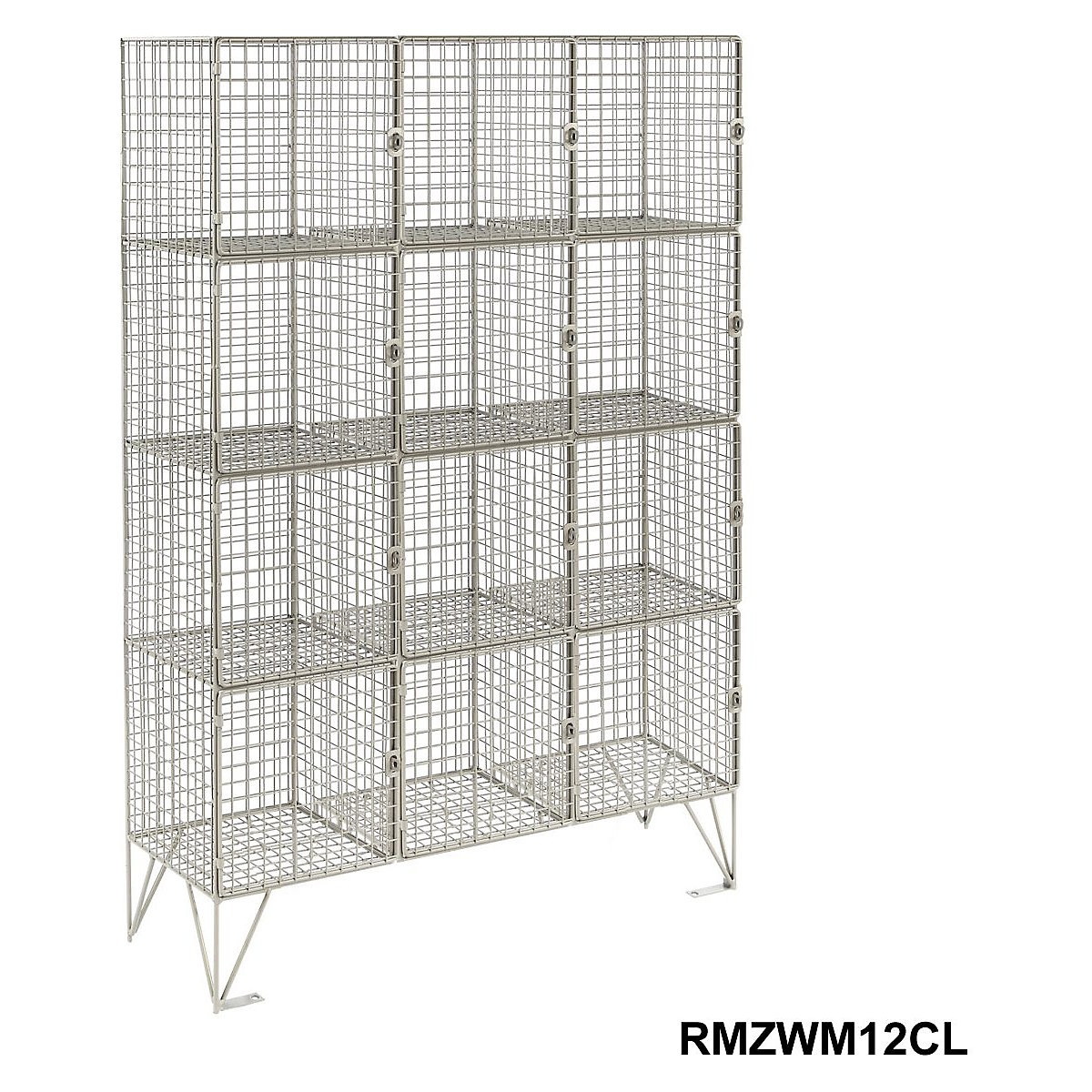 Zinc Wire Mesh Twelve Compartment Lockers (Product illustration 3)-2