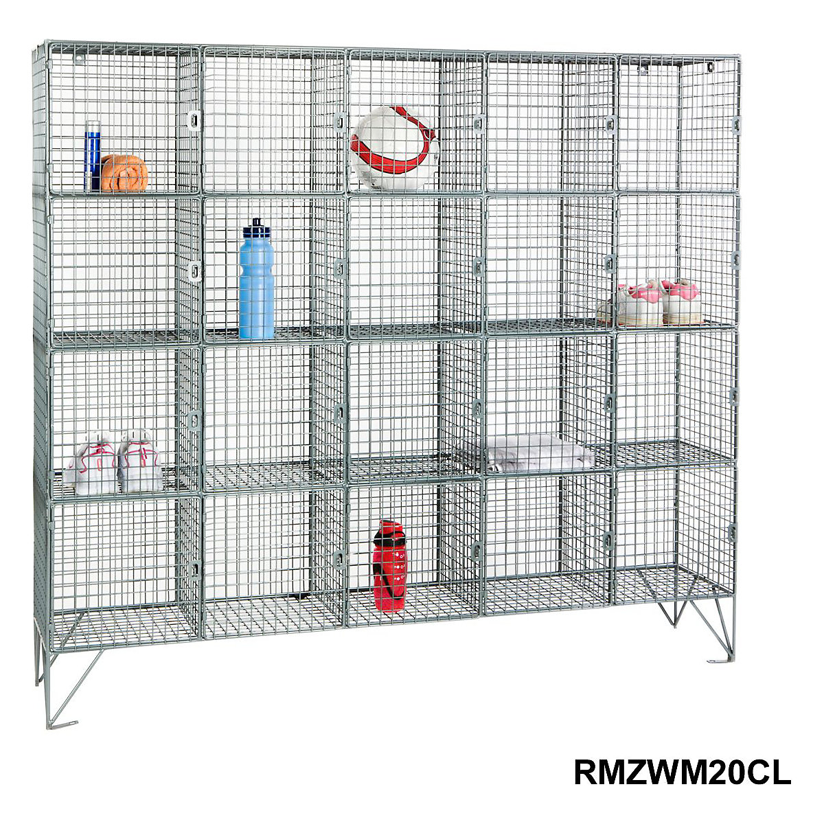 Zinc Wire Mesh Twenty Compartment Lockers (Product illustration 2)-1