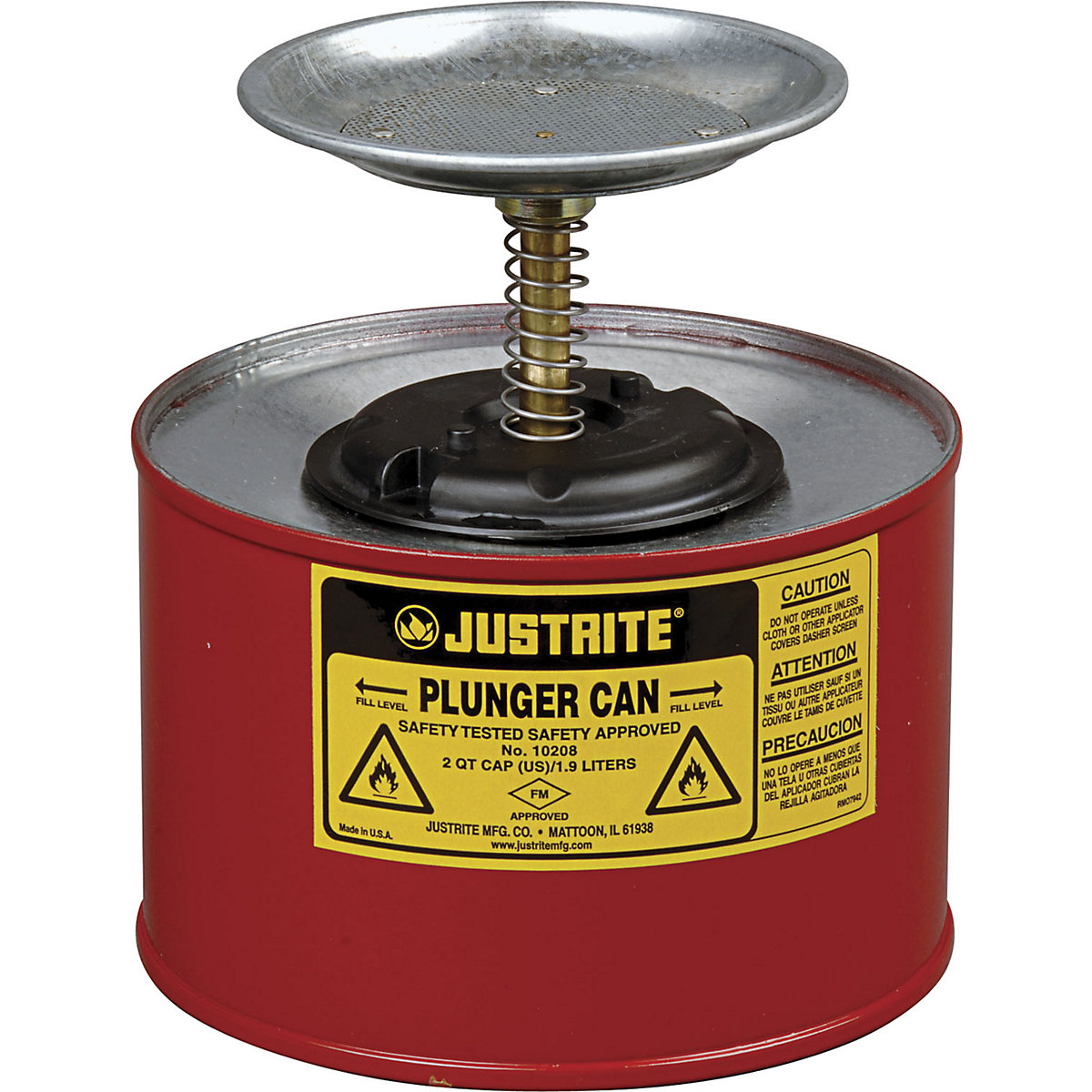 Humedecedor económico – Justrite, chapa de aço, galvanizada e pintada, capacidade de 2 l-0