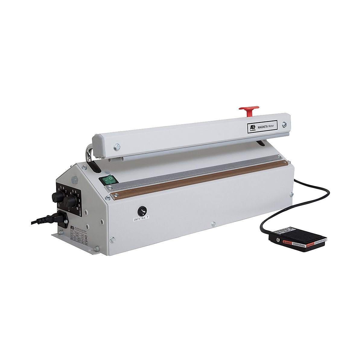 Aparat pentru masă pentru sigilat folii MAGNETA – ratioform, model standard cu pedală, îmbinări lung. x lăț. 420 x 3 mm-0