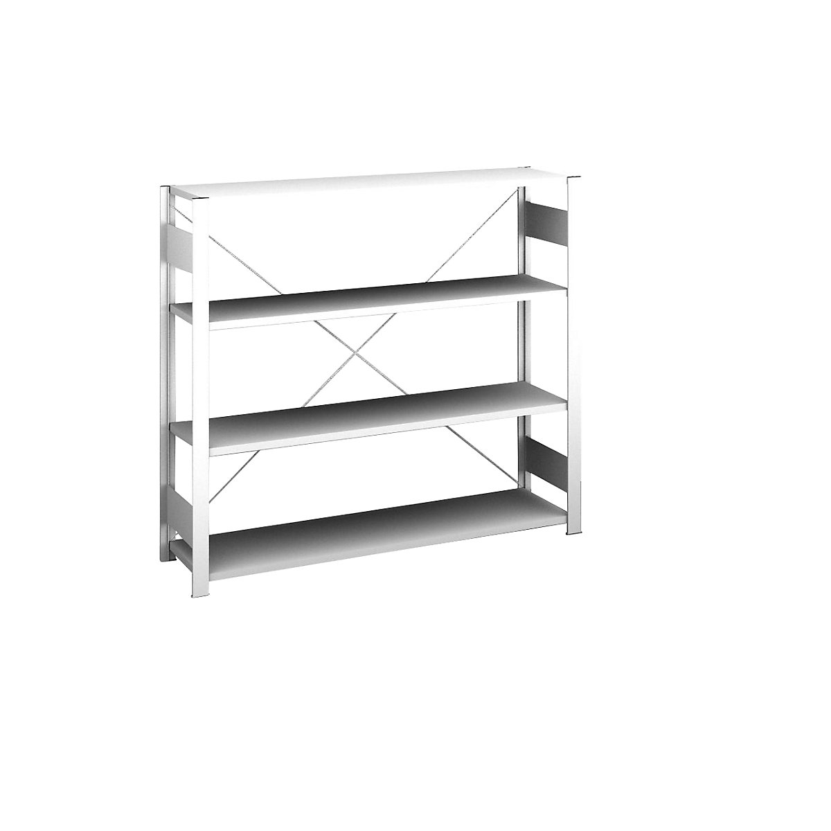 Magazynowy regał wtykowy, stojak regałowy w kolorze niebieskim, półki ocynkowane – eurokraft pro, wys. x szer. 2000 x 1000 mm, głęb. półki 300 mm, nośność półki 175 kg-199