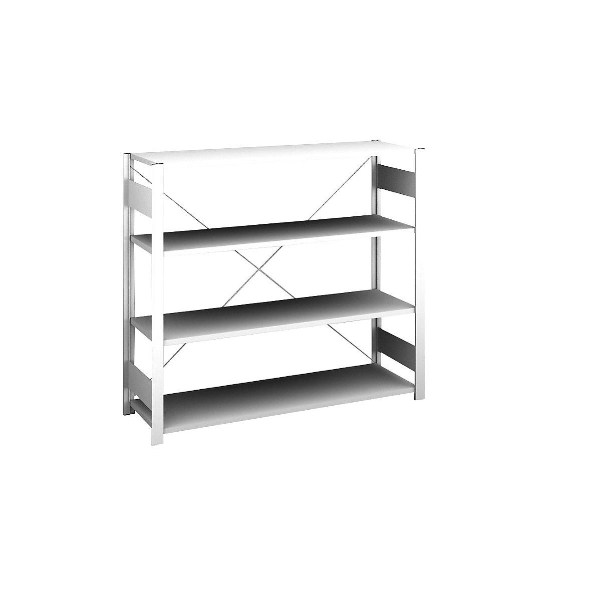 Magazynowy regał wtykowy, stojak regałowy w kolorze niebieskim, półki ocynkowane – eurokraft pro, wys. x szer. 2000 x 1000 mm, głęb. półki 400 mm, nośność półki 180 kg-25