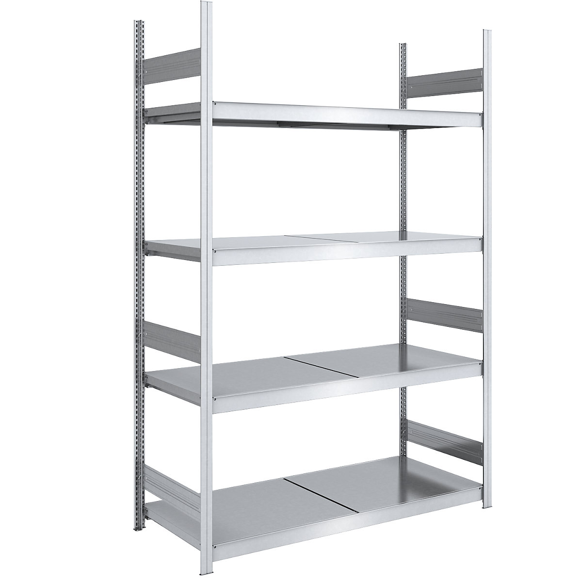 Regał wtykowy o dużej pojemności z półkami stalowymi – hofe