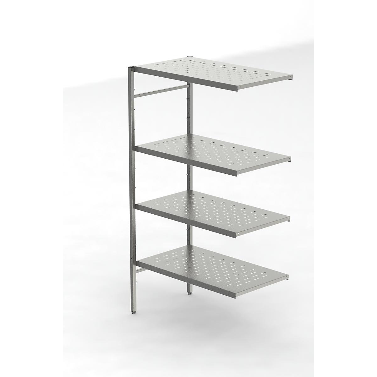 Regał wtykowy ze stali szlachetnej, 4 perforowane półki (Zdjęcie produktu 3)-2