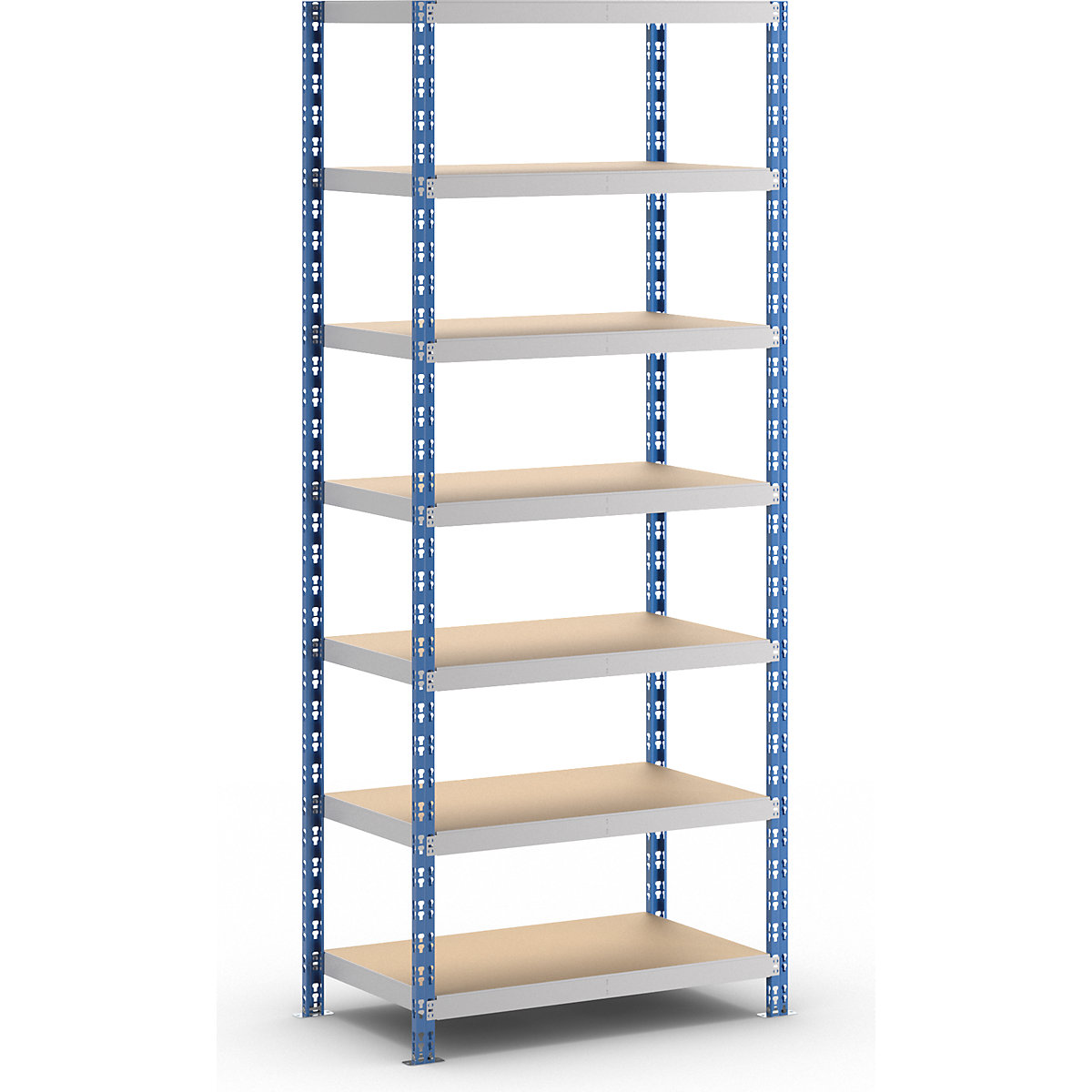 Uniwersalny regał wtykowy, stabilny – eurokraft basic, półki z płyty wiórowej, wys. x szer. x głęb. 2522 x 1050 x 600 mm, regał podstawowy-31