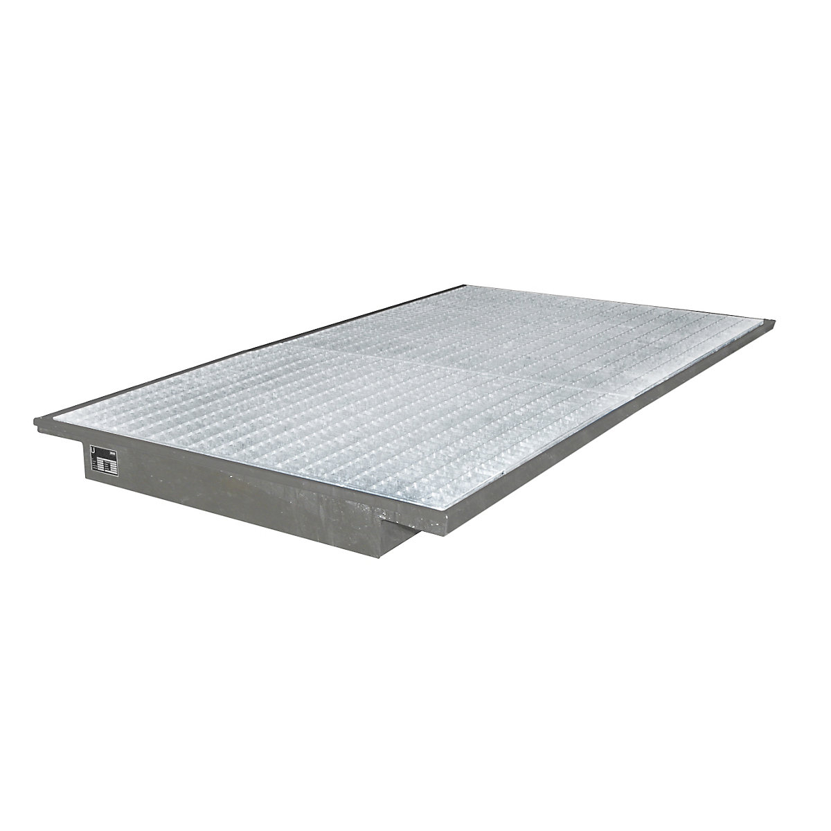 Ripiano a vasca – eurokraft pro, con griglia zincata, lungh. x largh. 2150 x 1250 / 915 mm, zincatura a fuoco-0