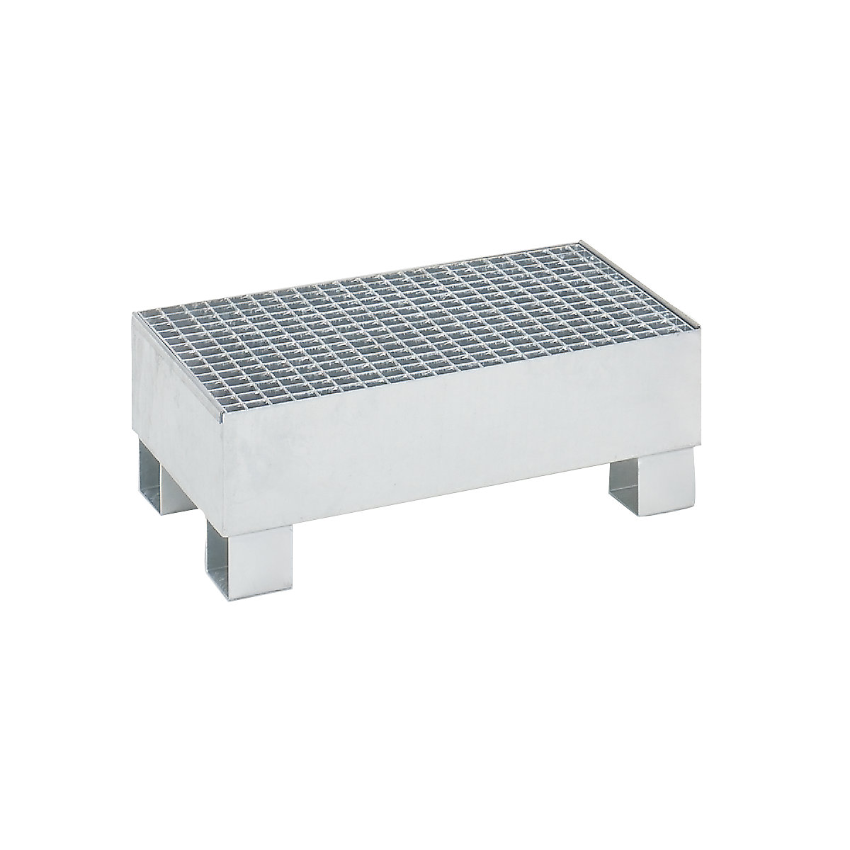 Vasca di raccolta per 60 l – eurokraft basic, lungh. x largh. x alt. 800 x 500 x 290 mm, con omologazione, zincatura a fuoco, con griglia-0