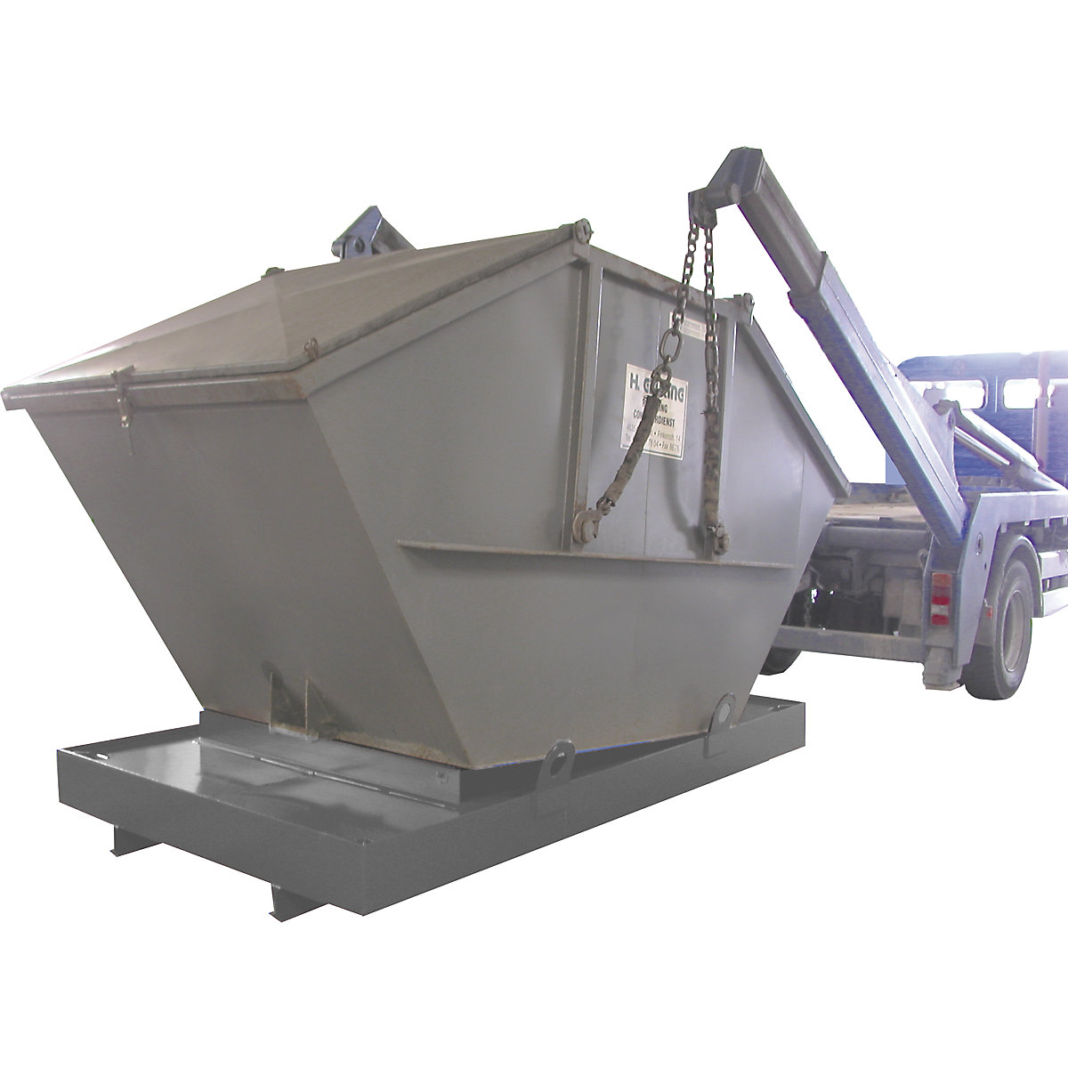 Vasca di raccolta per container da appoggio – eurokraft pro, per container da appoggio, capacità di raccolta 850 l, grigio-0