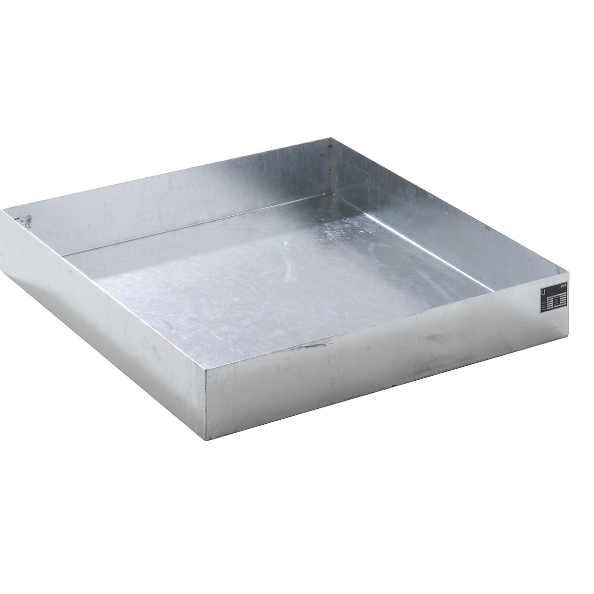 Vasca di raccolta per palette, lungh. x largh. x alt. 1200 x 1200 x 185 mm, zincatura a fuoco-0