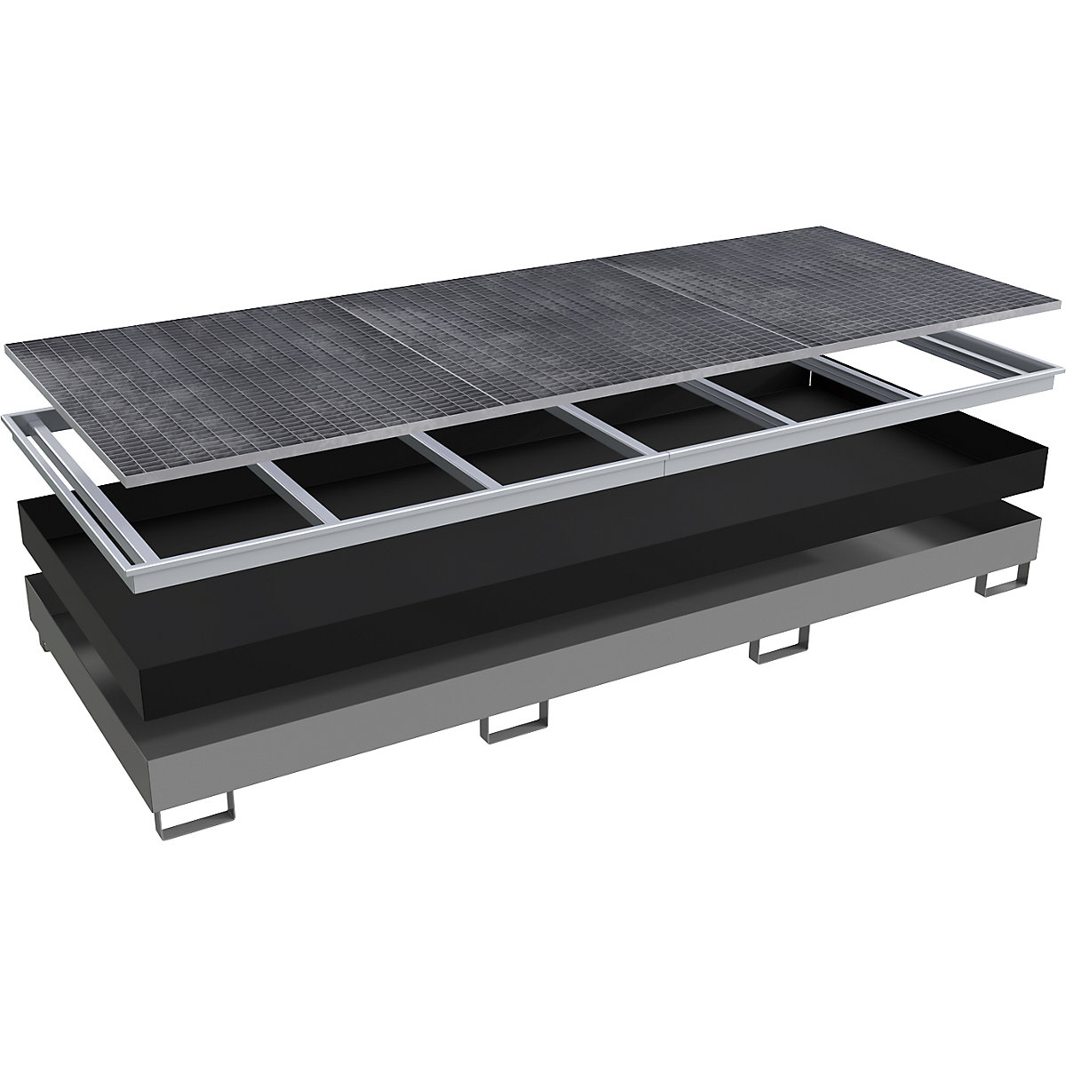 Vasca di raccolta per scaffali con inserto in PE – eurokraft pro (Foto prodotto 3)-2