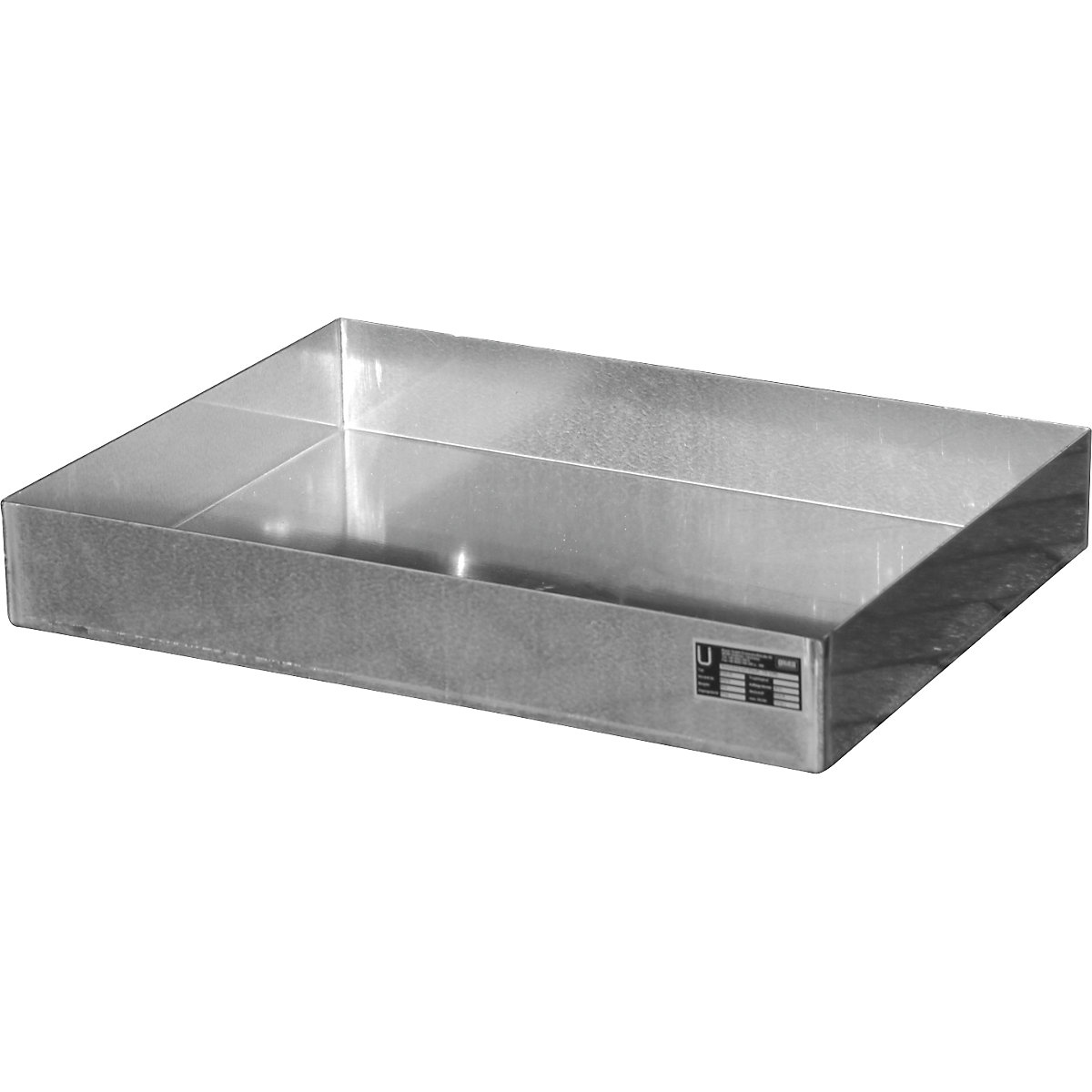 Vasca per palette in acciaio inox – eurokraft pro, per taniche, 46 l, lungh. x largh. x alt. 800 x 600 x 120 mm-0