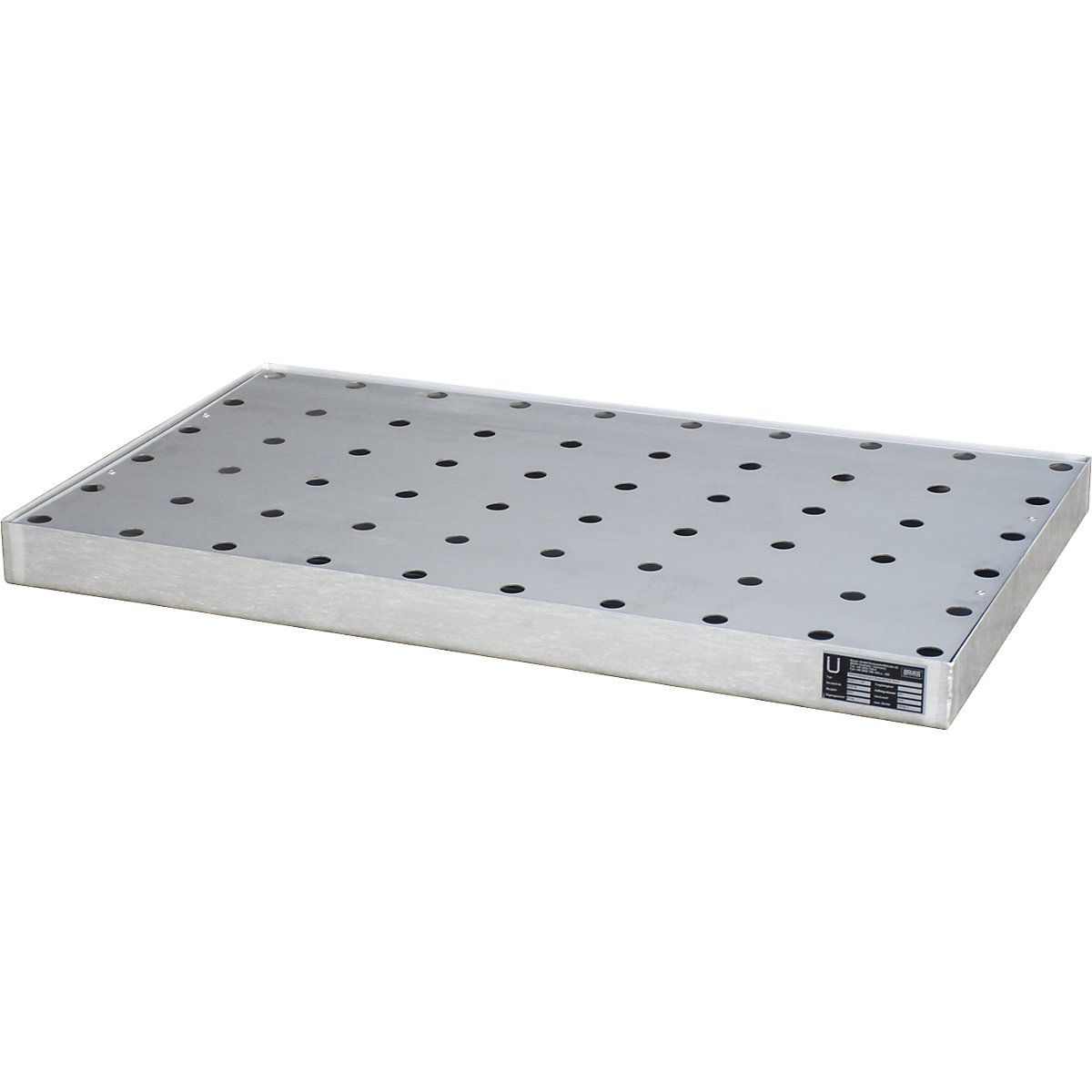 Vasca per taniche – eurokraft pro, in acciaio inox, capacità 27 l, con lamiera forata in acciaio inox-0